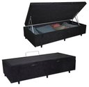 Ver imagem 1 de Base Box Baú Casal Suede Preto (42x138x188)