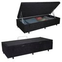 Ver imagem 1 de Base Box Baú Casal Suede Preto (42x138x188)