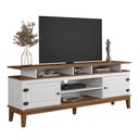 Ver imagem 1 de Rack para TV 75 Polegadas Madeira Maciça 2 Portas Rústico 185,7cm Branco - Apaixone & Decore