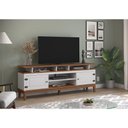 Ver imagem 4 de Rack para TV 75 Polegadas Madeira Maciça 2 Portas Rústico 185,7cm Branco - Apaixone & Decore