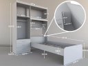 Ver imagem 5 de Roupeiro Can com Cama Baú Solteiro 1.57m 4 Portas e 3 Gavetas Amplo Espaço Interno Cor Jequitiba Ja