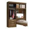 Roupeiro Can com Cama Baú Solteiro 1.57m 4 Portas e 3 Gavetas Amplo Espaço Interno Cor Jequitiba Ja - 4