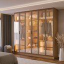 Ver imagem 1 de Guarda-Roupa Planejado 6 Portas Reflecta com LED 100% MDF Orion CabeCasa MadeiraOriginals Marrom/Olmo