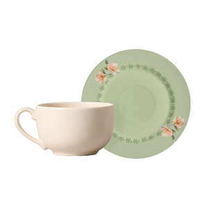 Conjunto com 6 Xícaras de Chá com 6 Pires Magnolia By Aurora 250 Ml Alleanza Cerâmica