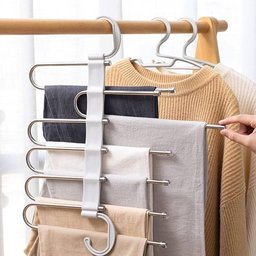 Cabide 5 em 1 Retrátil Organizador de Calças Vestidos e Roupas Multiuso Ganha Espaço - 4
