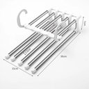 Ver imagem 6 de Cabide 5 em 1 Retrátil Organizador de Calças Vestidos e Roupas Multiuso Ganha Espaço