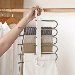 Cabide 5 em 1 Retrátil Organizador de Calças Vestidos e Roupas Multiuso Ganha Espaço - 3