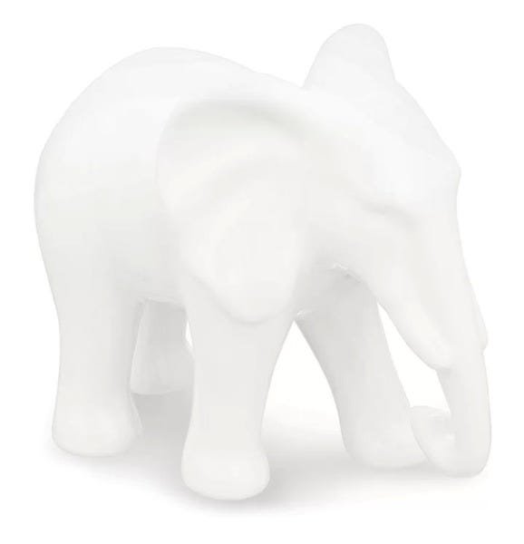 Elefante Branco em Cerâmica 8588 Mart