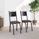 Ver imagem 2 de Kit 2 Cadeiras de Jantar em Aço Tubular 151 Sf Preto/mosaico Palha - Combo Stock