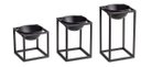 Ver imagem 1 de Kit Cachepot Preto com Suporte em Metal 3 Pcs 10126 Mart