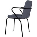 Ver imagem 4 de Cadeira Estofada para Sala de Jantar com Braço Loft Preto C01 Bouclê Nuvem - Lyam Decor