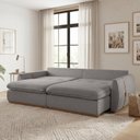 Ver imagem 5 de Sofá Cama 2 Lugares Retrátil Reclinável 210cm Linho com Molas Ensacadas Apolo Yescasa Cinza