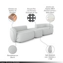 Ver imagem 3 de Sofá Versátil Sala de Estar Egito 302cm Modulado Bouclê Cinza G52 - Gran Belo