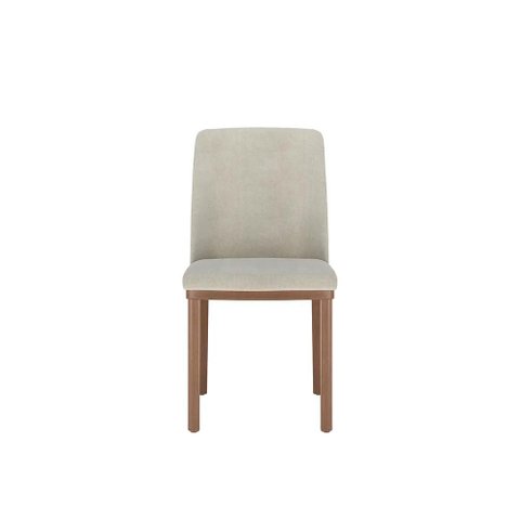 Conjunto de 2 Cadeiras de Madeira Maciça Estofada Kalina - Natural C/ Soft Palha