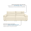 Ver imagem 6 de Sofá Retrátil e Reclinável 3 Lugares Molas Ensacadas 200cm Veludo Malta