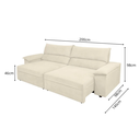 Ver imagem 3 de Sofá Retrátil e Reclinável 3 Lugares Molas Ensacadas 200cm Veludo Malta