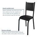 Ver imagem 4 de Kit 4 Cadeiras de Jantar Estofadas Corino Mariana Preto