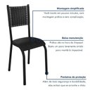 Ver imagem 6 de Kit 4 Cadeiras de Jantar Estofadas Corino Mariana Preto