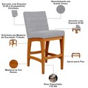 Ver imagem 5 de Kit 04 Banquetas Baixa Cozinha Bancada Bar Sala de Jantar Fixa Mila L02 Suede Cinza - Lyam Decor