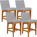 Ver imagem 2 de Kit 04 Banquetas Baixa Cozinha Bancada Bar Sala de Jantar Fixa Mila L02 Suede Cinza - Lyam Decor