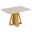 Ver imagem 2 de Mesa Kiara 120 Cedro Off White com Kit 4 Cadeiras Yasmin Cedro Linho Canela-DJ Móveis