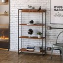 Ver imagem 1 de Estante Livreiro Dynamica Industrial 80cm 4 Prateleiras C08 Nogal - Mpozenato