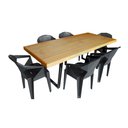 Ver imagem 1 de Conjunto Mesa Industrial Lanna 2,00 Ferragem Preta com 6 Cadeiras New Alegra Preta