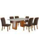 Ver imagem 2 de Mesa de Jantar Carolina Tampo 180cm MDF Vidro Canto Copo e 6 Cadeiras Athenas
