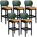 Ver imagem 1 de Kit 5 Banquetas Alta Bar Cozinha Jantar Betta L02 Preto Couríssimo Whisky Facto Verde - Lyam Decor