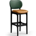 Ver imagem 3 de Kit 5 Banquetas Alta Bar Cozinha Jantar Betta L02 Preto Couríssimo Whisky Facto Verde - Lyam Decor