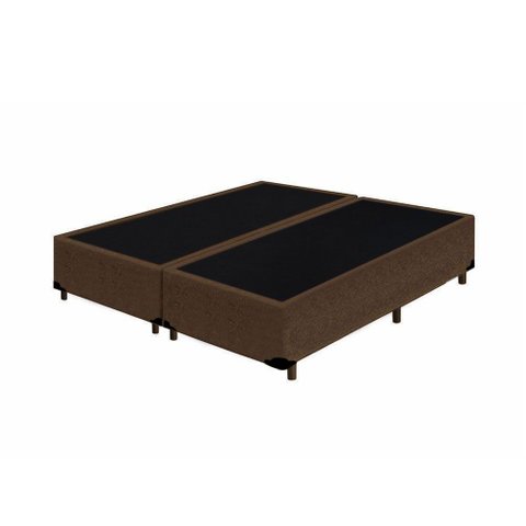 Cama Box Queen Colchão Mola Ensacada Belos Sonhos + Box Suede 66x158x198 Marrom