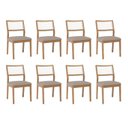 Ver imagem 1 de Kit 8 Cadeiras para Sala de Jantar Estofadas Bella Bege/Madeira