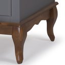 Ver imagem 3 de Cômoda Clássica com 4 Gavetas Pés Luis Xv 60400 Linz Móveis - Cinza/imbuia Glazer