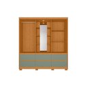 Ver imagem 4 de Guarda Roupa com Espelho Atena 2 Portas e 6 Gavetas - Cinamomo Sálvia Flex - Albatroz