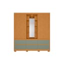 Ver imagem 5 de Guarda Roupa com Espelho Atena 2 Portas e 6 Gavetas - Cinamomo Sálvia Flex - Albatroz