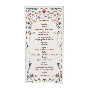 Quadro Box Seja Feliz Branco em Mdf 15x30