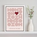 Ver imagem 1 de Quadro Poster Bauhaus Love - Coração 24x18cm - com Vidro:madeira Branca