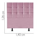 Ver imagem 2 de Cabeceira Estofada Cama Box Casal 140cm Espanha Suede Rosa Bebe- Mabe Magazine