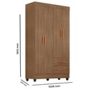 Ver imagem 4 de Guarda Roupa Solteiro Lite 4 Portas e 2 Gavetas Carvalho Oak - Móveis Leão