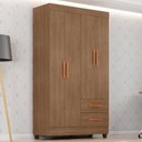 Ver imagem 2 de Guarda Roupa Solteiro Lite 4 Portas e 2 Gavetas Carvalho Oak - Móveis Leão