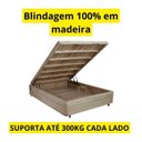 Ver imagem 4 de Box Baú Viúvo Blindado na Chapa de Madeira -  Corino Branco (188x128x42)