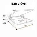 Ver imagem 6 de Box Baú Viúvo Blindado na Chapa de Madeira -  Corino Branco (188x128x42)