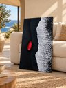 Ver imagem 1 de Quadro Oceano e Barco Vermelho Decorativo 90x130