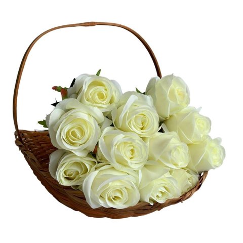 Kit 18 Flores Artificiais Brancas Decorativas para Casa e Festas