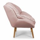 Ver imagem 5 de Kit 2 Poltronas Marcela Bouclê Rosa Pés Palito - Pallazio