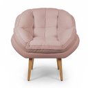 Ver imagem 4 de Kit 2 Poltronas Marcela Bouclê Rosa Pés Palito - Pallazio