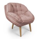 Ver imagem 3 de Kit 2 Poltronas Marcela Bouclê Rosa Pés Palito - Pallazio