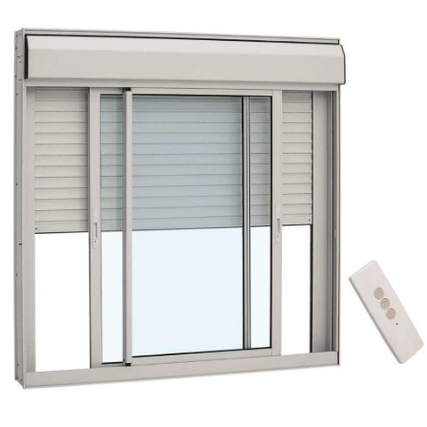 Janela de Correr 2 Folhas Persiana Integrada Branco C/controle- 120x120