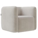 Ver imagem 1 de Poltrona para Sala de Estar Decorativa Quadrada Maggie K04 Veludo Bege - Mpozenato