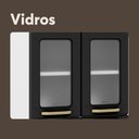 Ver imagem 5 de Armário Aéreo Aço 3 Portas de Vidro Grafite Colors Bertolini